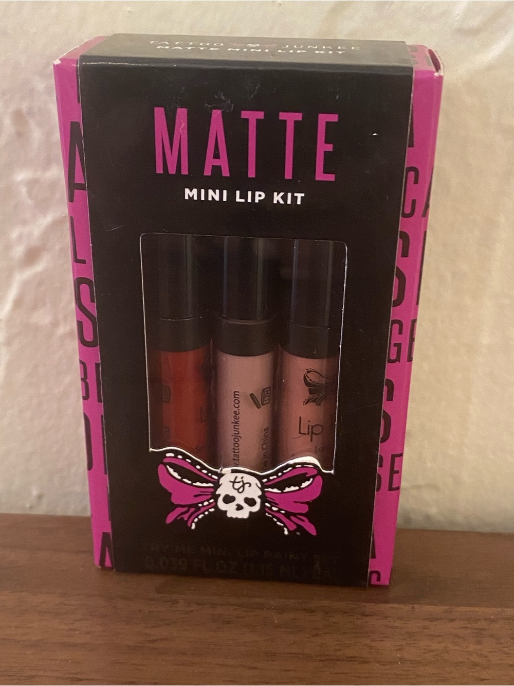 Tattoo Junkee Matte Mini Lip Kit 3 Piece Lip Paint Set New